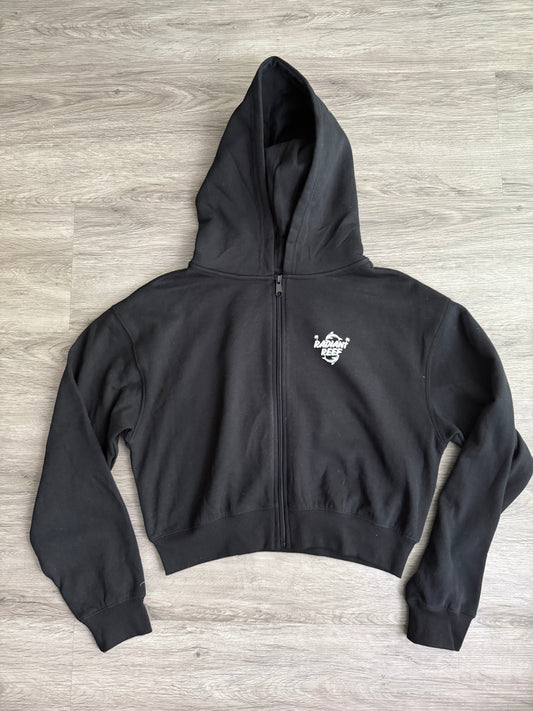 Tour Series 2 Classic Zipped Cropped Hoodie Granite